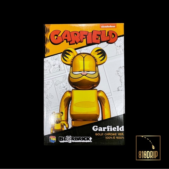 Nickelodeon Other - Bearbrick Garfield Gold Chrome 100% & 400% Set